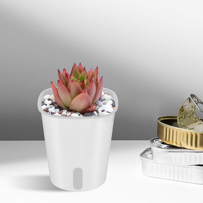 4 Inch Self Watering Pots for Indoor Plants,10 Sets Self Watering Planter Pots with Visual Water Level Window and Multiple Vents,Self Watering Plant Pot for All House Plants,Flowers,Herbs