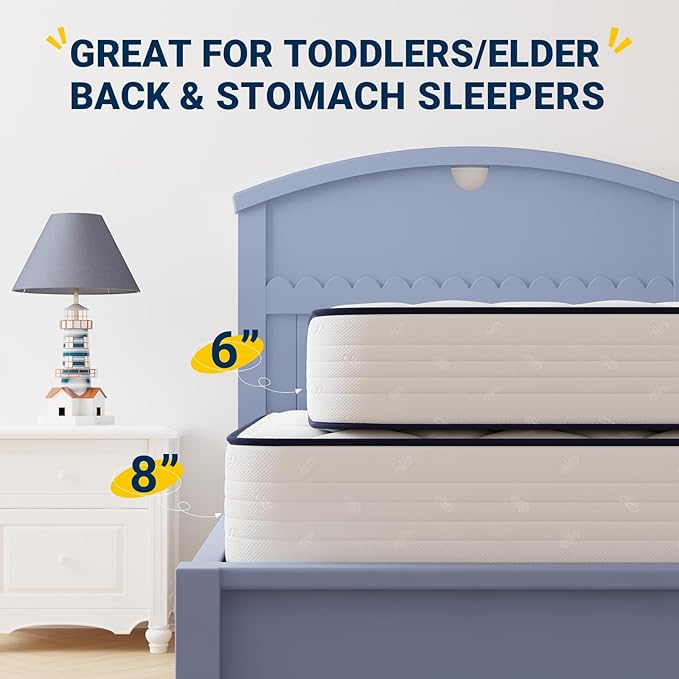 Avenco 6 Inch Full Mattress, Medium Soft, Breathable Fabric Cover & Adaptive Support, CertiPUR-US Certified, Full Size Mattress in Guest and Kids Bedroom