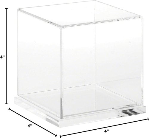4x4 Clear Acrylic Display Case with Black Base - Premium Showcase for Collectibles