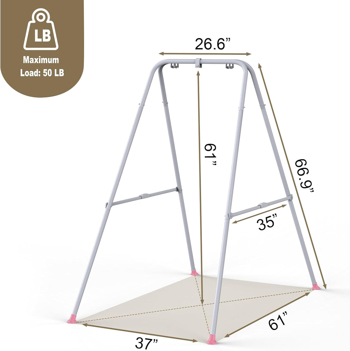 Skiennix 2-in-1 Baby Jumper & Swing - Versatile Indoor/Outdoor Use, Foldable Stand (Pink)