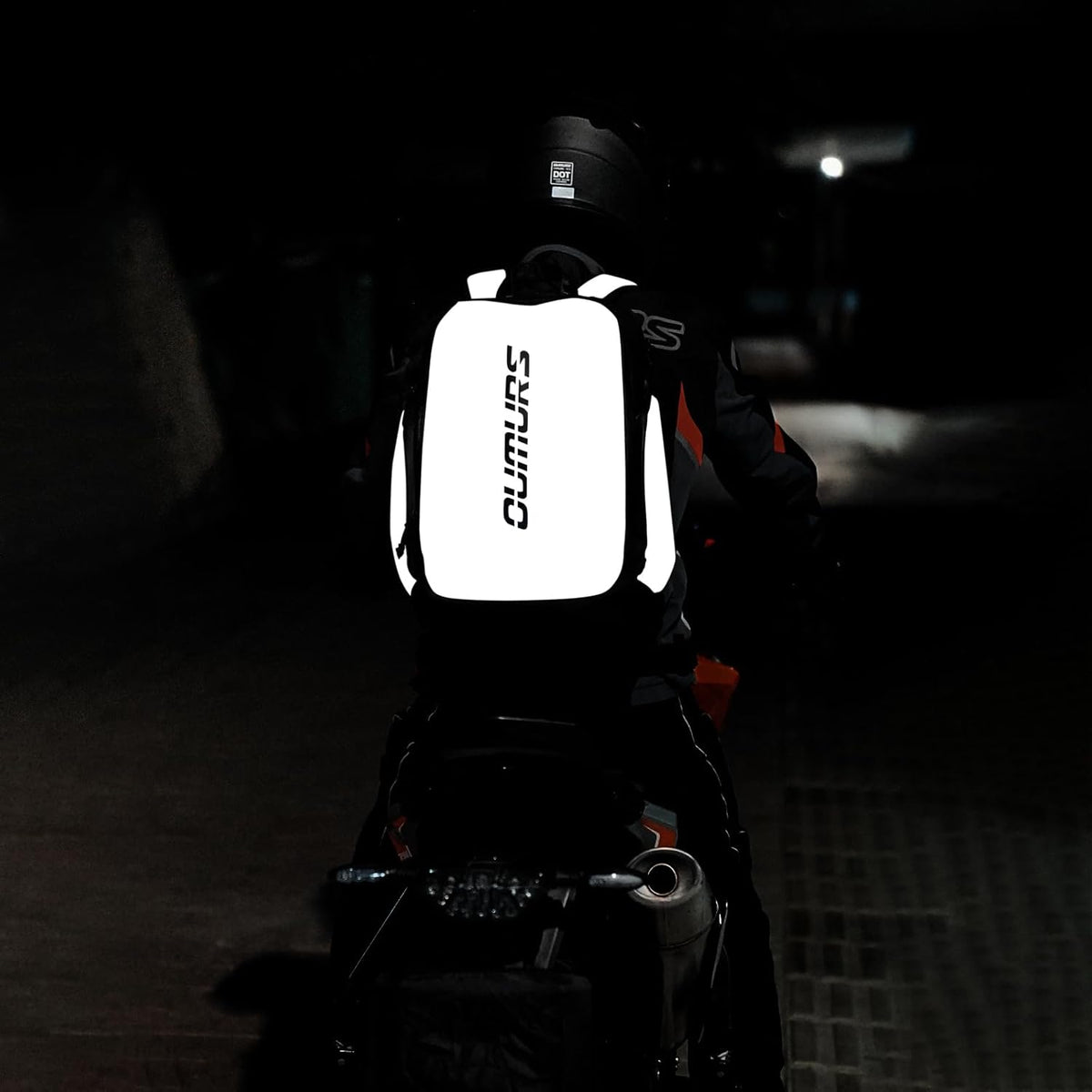 Oumurs Reflective Backpack - 1800D Water-Resistant Oxford Cloth | Ideal for Travel, Cycling & Work - Black