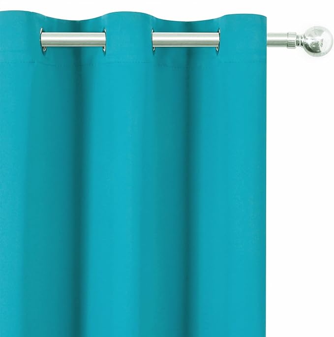LEMOMO Blackout Curtains 52 x 90 Inch Long Teal Curtains Set of 2 Panels Room