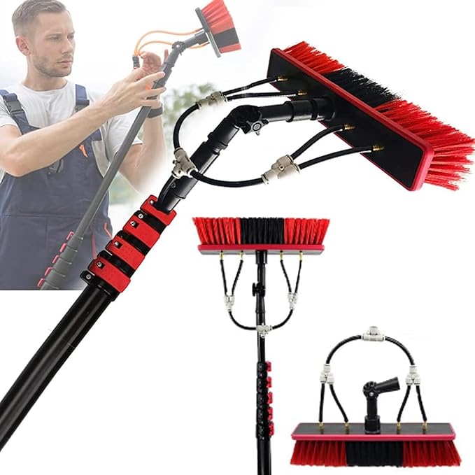 Water Fed Pole Kit,Window Cleaning Water Fed Poles Roof Cleaning Tools,Aluminum Outdoor Window Cleaner Hose,Cleaning Tool for Window Glass Extendable Cleaner Conservatory,5.4m/18FT