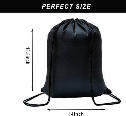 CAIHONG Drawstring Backpack - 100 Pack Cinch Sacks for Gym, Yoga, Sports & Gifts - Black