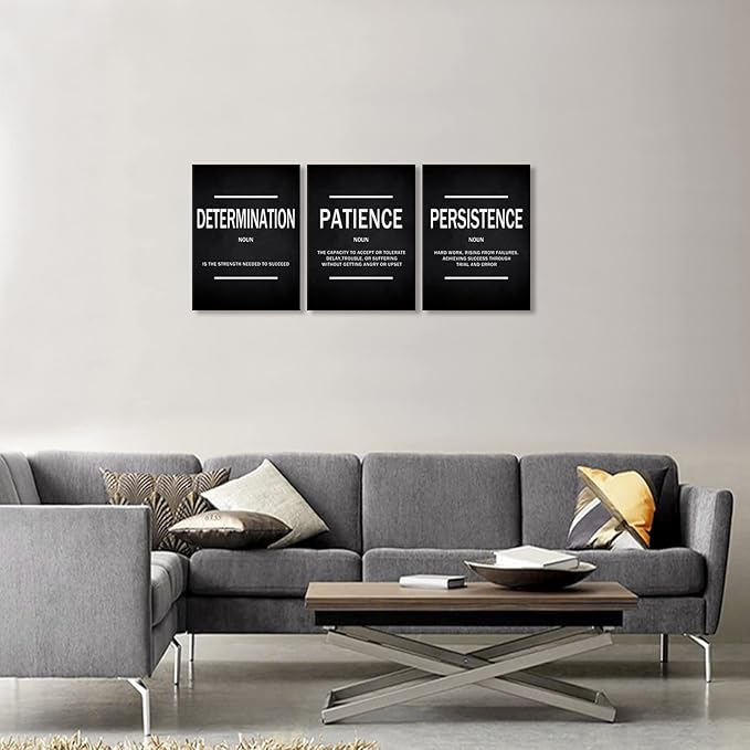 KAWAHONE Inspiration Quotes Wall Art, Motivational Determination Patience