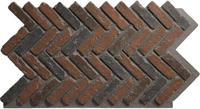 EverStone Herringbone Faux Brick Panel, 46 1/2"W x 25 1/4"H x 1"D, Clay Creek