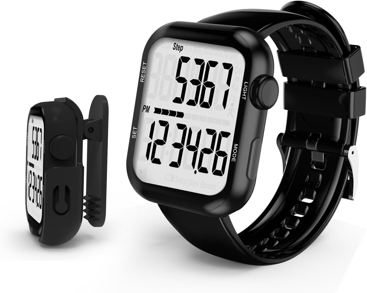 Skiennix Pedometer Watch - Multi-Function Step Counter for Accurate Walking Tracking | Ideal for Men, Women, Seniors