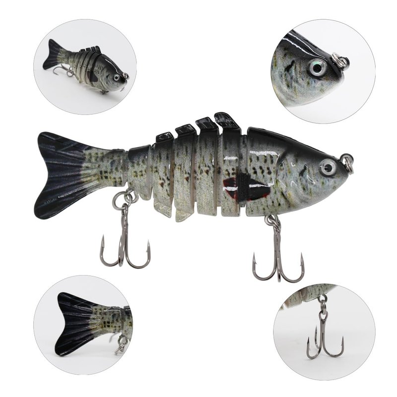 SUPERTHEO Fishing Lures Multi Jointed Fish Crankbaits Lifelike Swimbait Freshwater and Saltwater Crankbaits for Bass Trout Lures