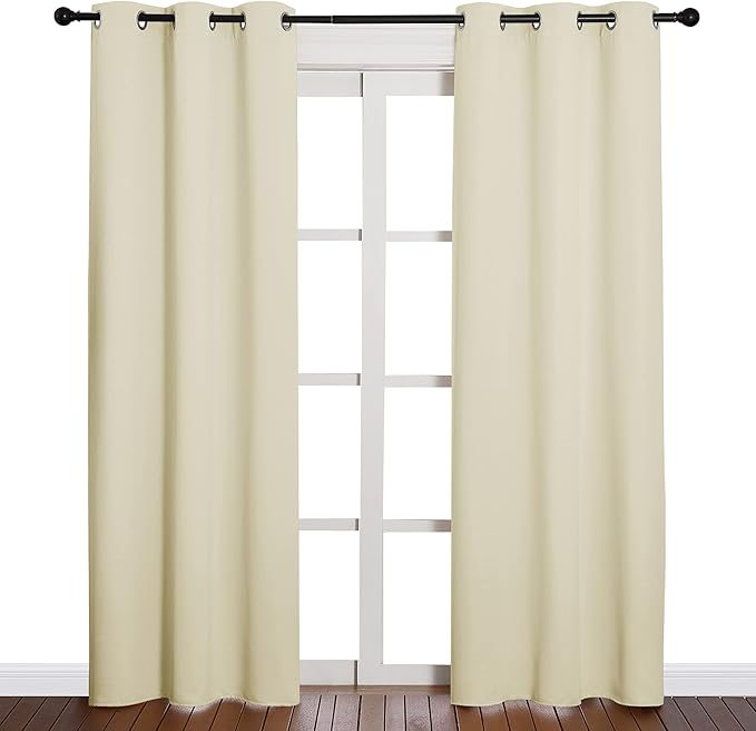 NICETOWN Long Curtains for Windows, Eyelet Top Room Darkening Panels/Drapes for