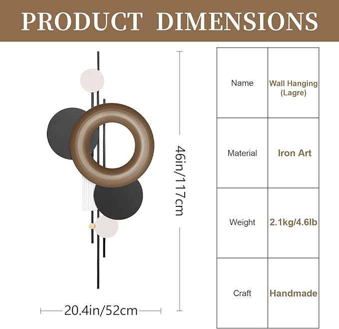 HEBOIX Black 3D Wall Art Decor