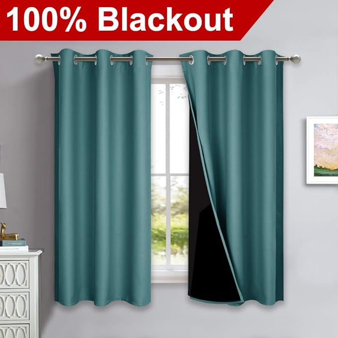 NICETOWN 100% Blackout Short Curtains