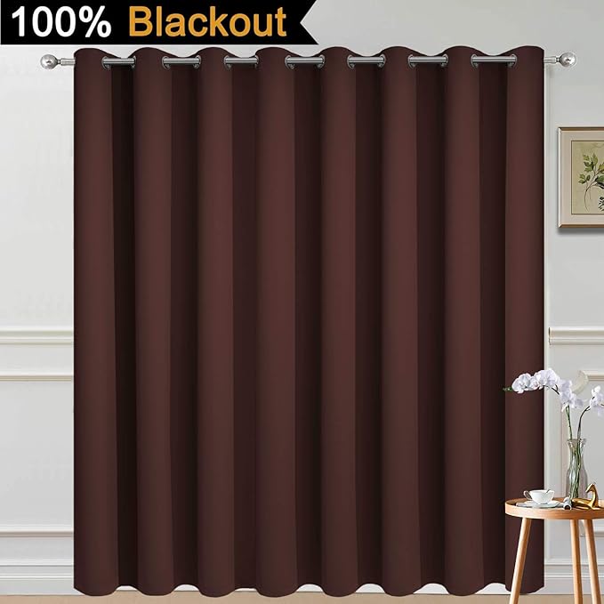 Yakamok 100% Blackout Patio Door Curtain Panels