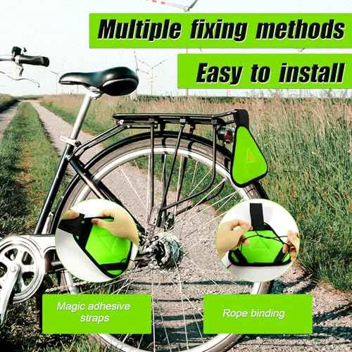 Reflective Triangle Sign, Bright Reflective Yield Symbol with Magic Adhesive Strap & Cord High Visibility Safety Triangle for Bike Backpack Different Scenes, Multiple Fixing Methods