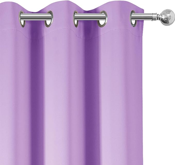 LEMOMO Blackout Curtains 66 x 54 Inch Long Lavender Curtains Set of 2 Panels