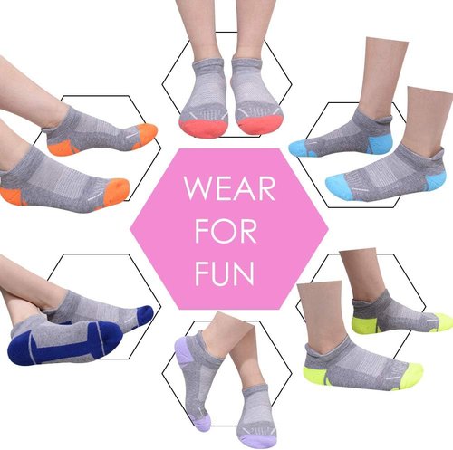 JOYNÉE Women's Cushioned Ankle Athletic Socks - Low Cut Running Socks | 6 Pack