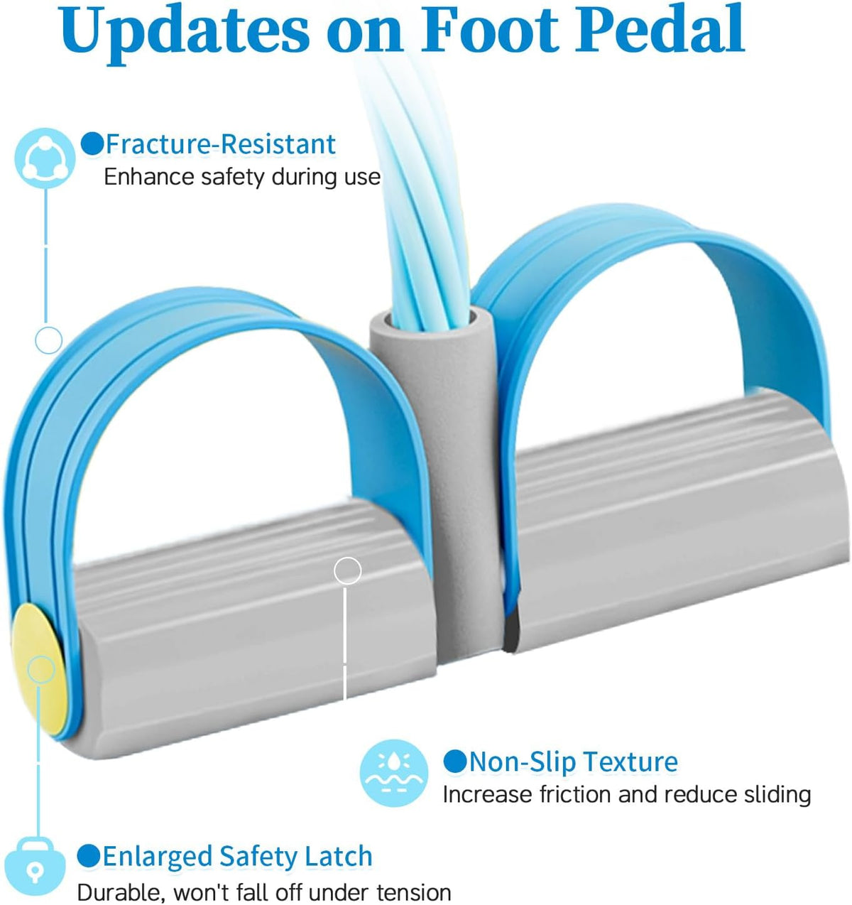 Pedal Resistance Bands - Durable 6-Tube Fitness Bands with Handles for Abdomen, Arms, Legs