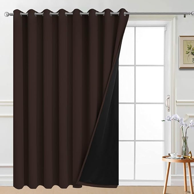 Yakamok 100% Blackout Patio Door Curtain Panels