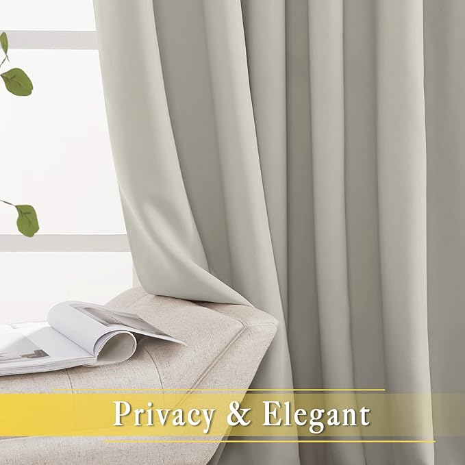 NICETOWN Room Divider Curtain for Bedroom, Grommet Patio Door Curtain Sound