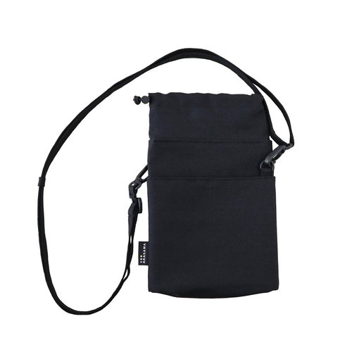 Washable Insulated Water Bottle Bag Compact Cold & Thermal Protection PET Bottle Holder with Loop, Pocket, & Carabiner, Ideal for Work, Picnics & Outdoors (Black)