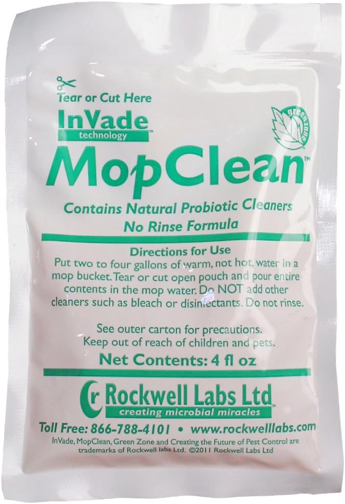Rockwell Invade Mop Clean Microbial Solution - 1 Box (32-4 fl. oz. Packets)