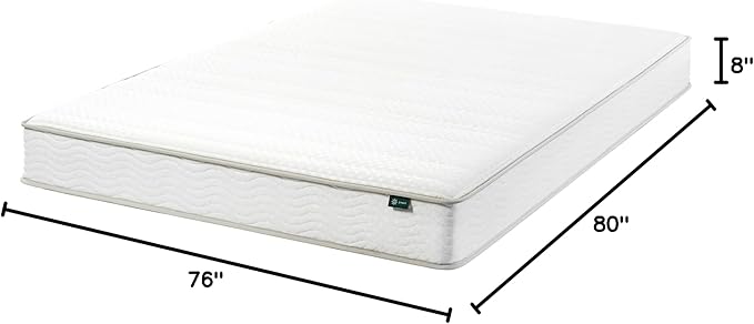 ZINUS 8 Inch Foam and Spring Hybrid Mattress [New Version], King, Fiberglass Free, Medium Firmness, Durable Support, Certified Safe Foams & Fabric, Mattress in A Box