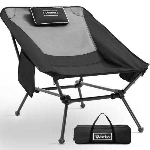 OuterSpa Ultralight Lounge Camping Chair for Adults Lightweight 7075 Aluminum Compact Beach Chair High Back Reclining Comfortable Lawn Chair for Camping Hiking Lawn Picnic Beach Travel