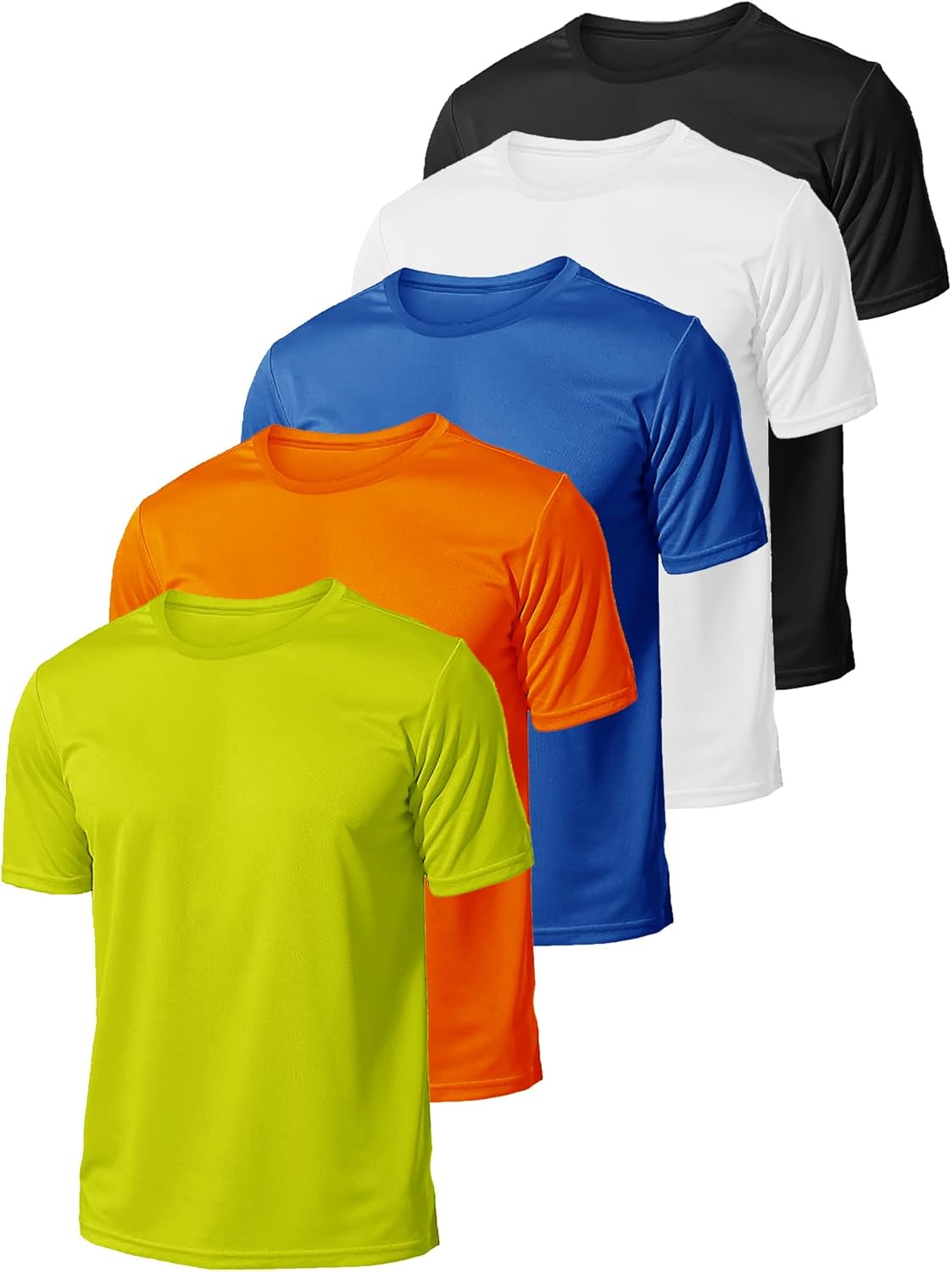 Skiennix Men's Quick-Dry Athletic T-Shirt - 5 Pack for Running & Gym Workouts | Short Sleeve Tees