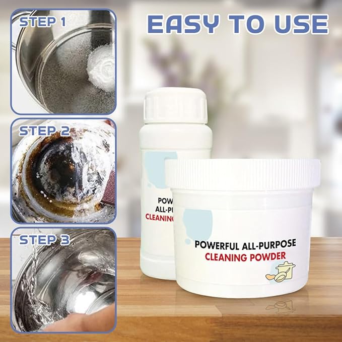 Powerful Kitchen All-purpose Powder Cleaner, 2025 New Super Strong Grease Remover, Instant Kitchen All-Purpose Cleaning Powder, Heavy Kitchens Duty Degreaser Multi-Purpose Cleaning Paste (1, 250g)