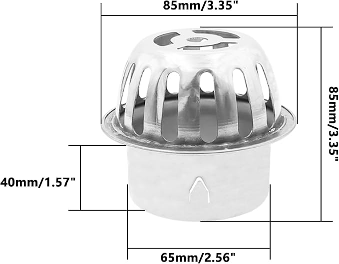 Roof Floor Drain,SAFYY 304 Stainless Steel Roof Drain Dome,Balcony Roof Dome Drain Cover,Yard Outdoor Anti Blocking Strainer,Gardens Gutter Cleaning Tool,Rain Bucket Drainage Parts (1, 75mm/3")
