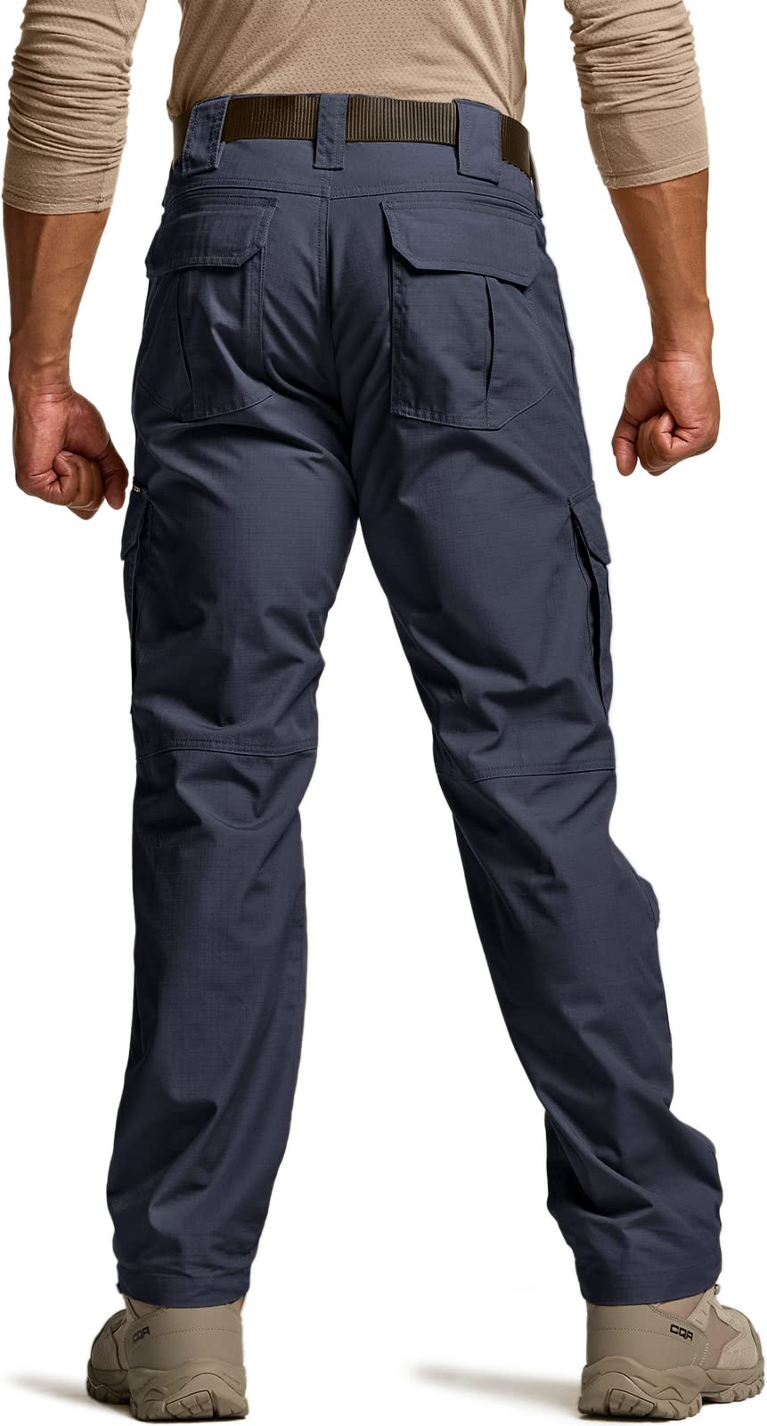CQR Men's Tactical Pants, Water Resistant Ripstop Cargo Pants, Lightweight EDC Work Hiking Pants, Outdoor Apparel, Duratex Mag Pocket Police Navy, 36W x 30L