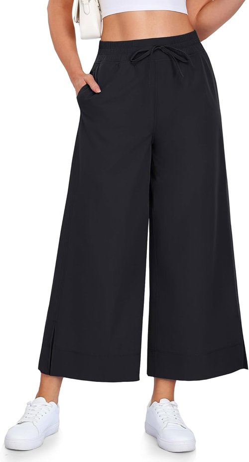 Campsnail Wide Leg Capri Pants for Women - Lightweight Casual Summer Sweatpants | Perfect for Travel & Work