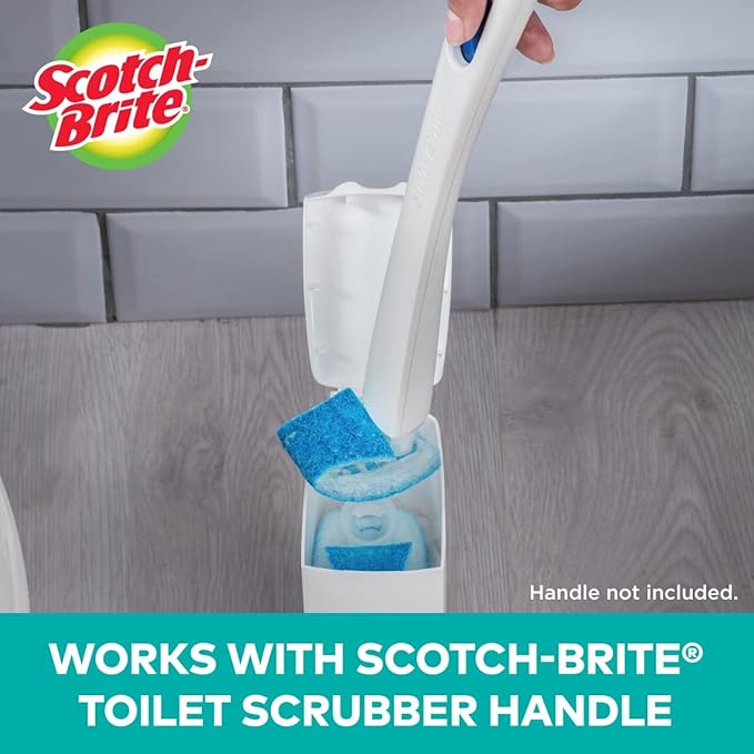 Scotch-Brite Disposable Toilet Scrubber Refills, Removes Rust & Hard Water Stains, 10 Disposable Refills Blue - (4-Pack)