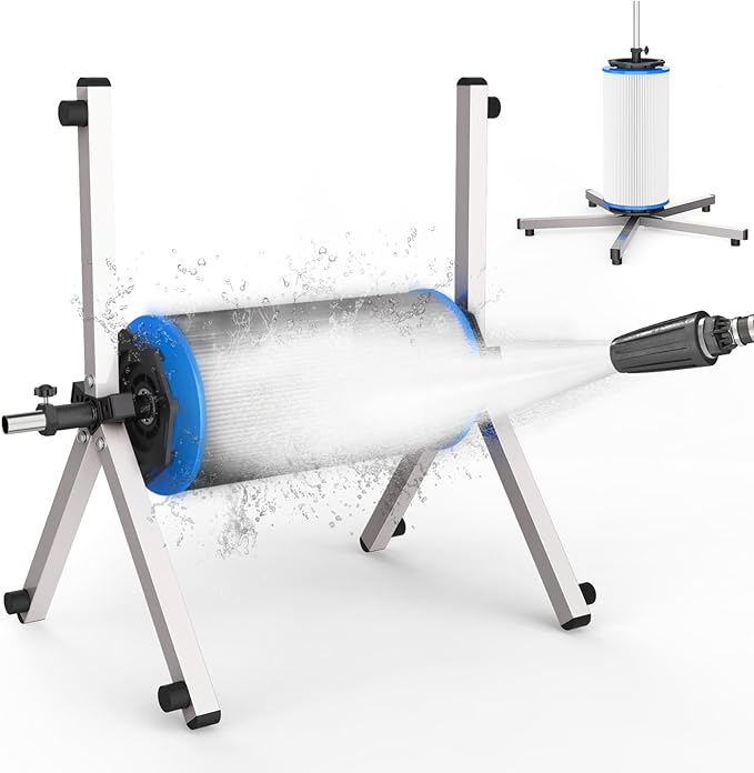 Deerchirp Pool Cartridge Filter Cleaner, Compatible with Filter Cartridges of 3, 4, and 6 inches in Diameter Supports Both Vertical and Horizontal Installation Modes