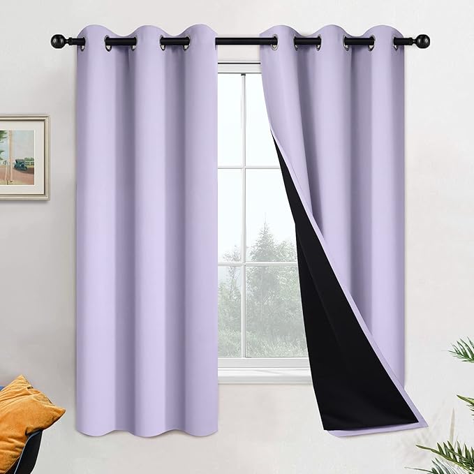 Yakamok 63 Inch Length 100% Blackout Curtains