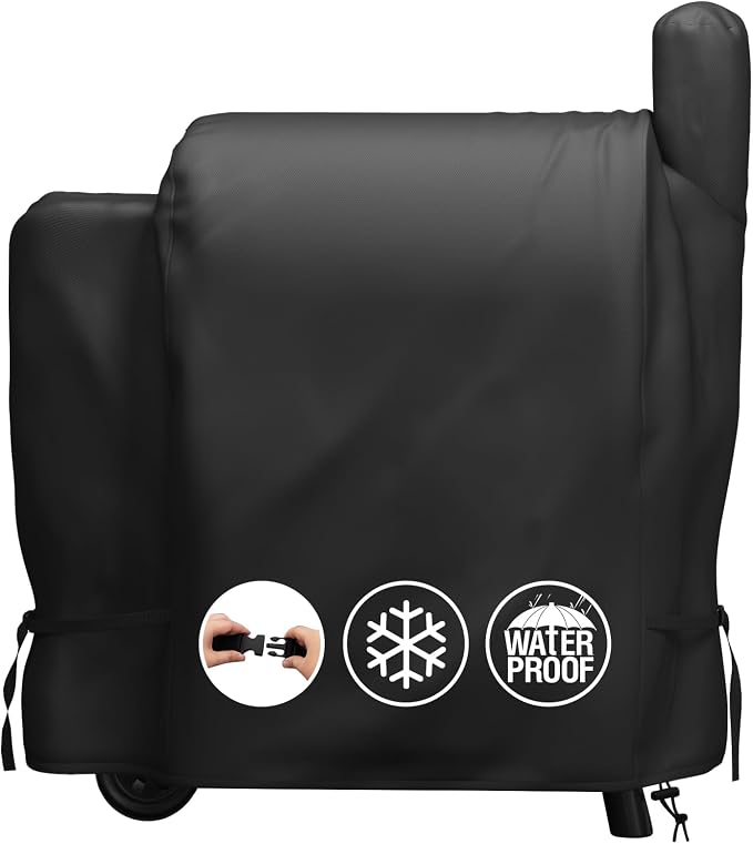MR. COVER Grill Cover for Traeger Pro 22 & 575 Series, Waterproof Wood Pellet Smoker Cover for Traeger 22 / Pro 575, Z Grills 550B, Heavy Duty Premium Pellet BBQ Cover for Outdoor with Straps, Black