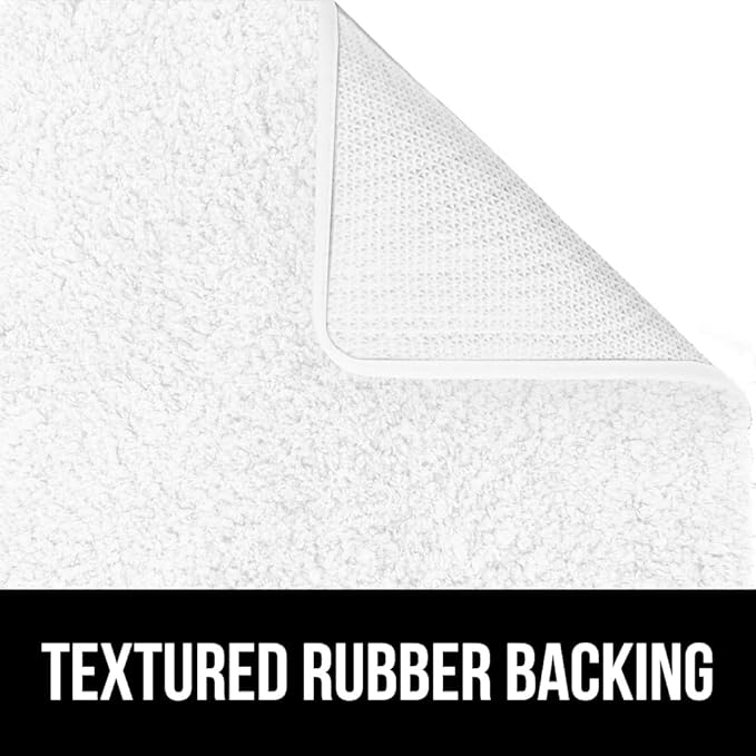 GORILLA GRIP Bathroom Rugs, 42x24, Ultra Soft Absorbent Mat, Thick Plush Bath Rug, Machine Washable, Microfiber Quick Dry, Mats for Shower, Bathtub and Floor, Home Decor Accessories, White