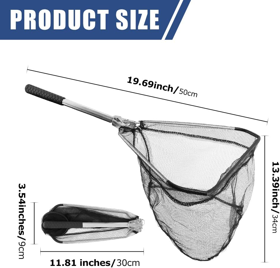 Skiennix Fishing Net - Collapsible Telescopic Handle with Durable Nylon Mesh | Small Size for Saltwater & Freshwater