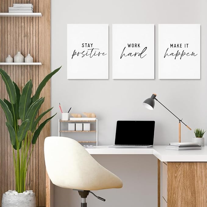 GUBIYU Inspirational Wall Decor Stay Positive, Work Hard, Make it Happen Wall