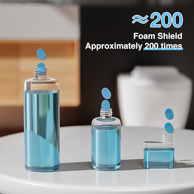 Toilet Foam Shield Tablets, Anti-Splash & Deodorizing Bathroom Freshener, Stain-Resistant Protective Foam Layer for Smart and Regular Toilets, 36 Tablets per Box