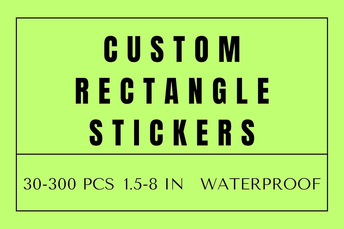 Custom Rectangle Stickers for Business Logo, Custom Rectangle Labels for Candle Jar Coffee, 30-300 pcs, Waterproof Glossy Vinyl Stickers, Upload Your Design (8x2.5 in)