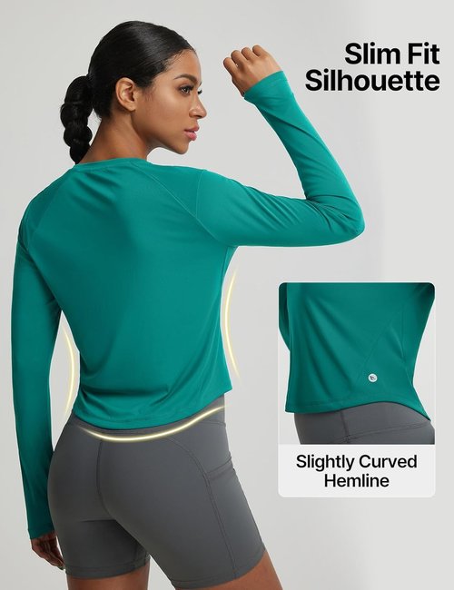 Baleaf Women's Long Sleeve UPF 50+ Sun Shirt - Lightweight UV Workout Top for Hiking & Fitness