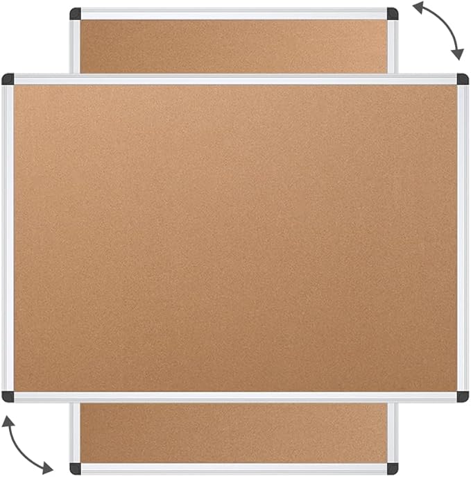 VIZ-PRO Cork Notice Board, 48 X 36 Inches