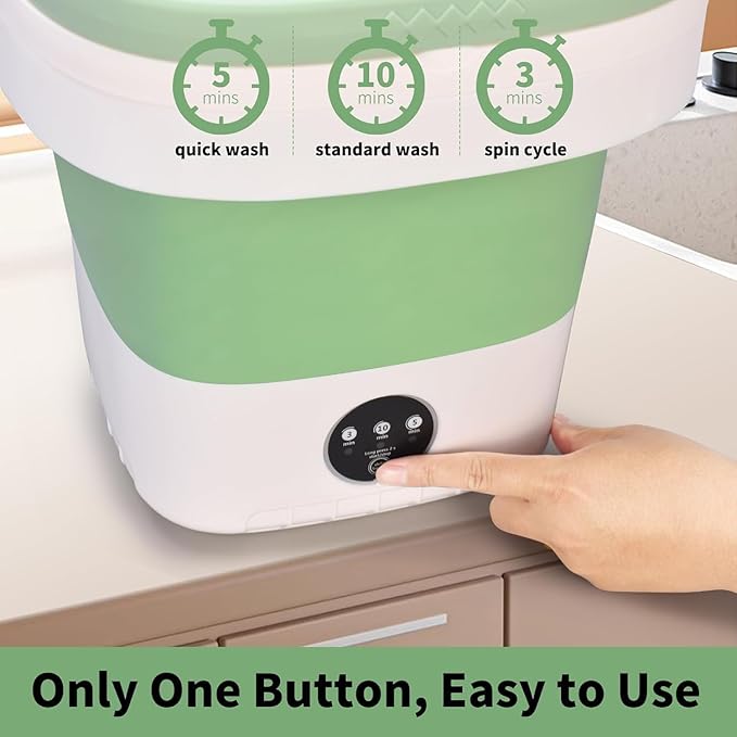 Portable Washing Machine, 16.6L Upgraded Mini Washer with Spin Basket Laundry Machine, 3 Cleaning Modes Suitable for Small Clothes, Foldable Design Ideal for Apartment, Home, Hotel and camping