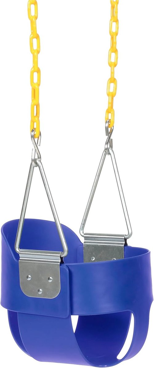 Eastern Jungle Gym Heavy-Duty Toddler Swing Seat - High Back Design with Coated Chains | Blue