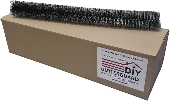Gutter Brush Guard, Prevents Clogs, Filters Leaves, for 5 Inch Gutters (4.25 Inch - 80 Ft.)