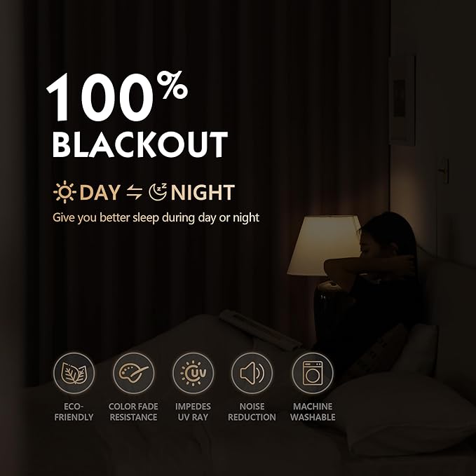 FMFUNCTEX 100% Blackout Curtains