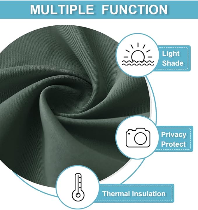 RYB HOME Green Blackout Curtains