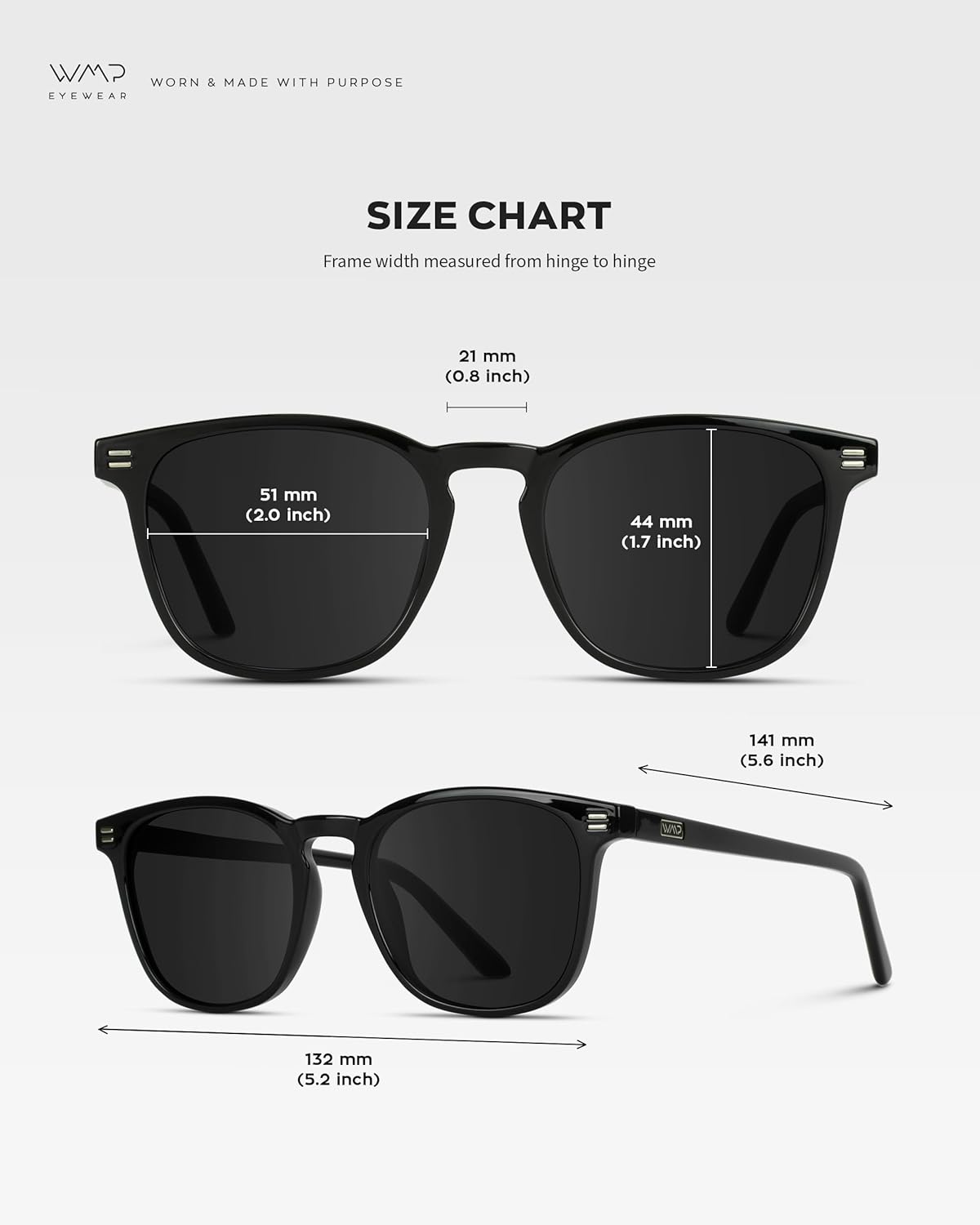 WearMe Pro WMP Eyewear - Men's Polarized Modern Rounded Square Sunglasses | UV Protection