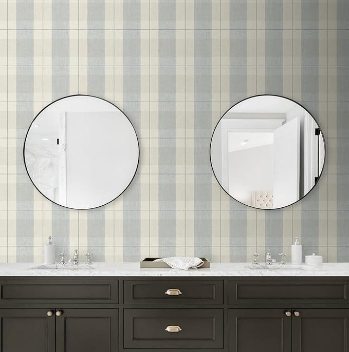 NextWall Lenox Hill Plaid Peel and Stick Wallpaper