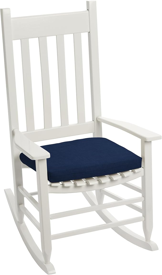 Arden Indoor/Outdoor Seat Or Rocking Chair Cushion, 19 x 18, Water Repellent, Rain Proof, Fade Resistant Cushion for Rocking Or Dining Chairs Sapphire Blue Leala